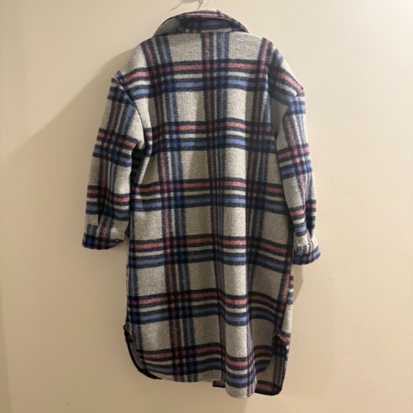 Noize Greta Plaid Felted Shirt Jacket In Heather Grey Check - Picture 3 of 9